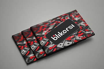 Lookbook projektu filmowego Blikersi – okładka z logo, ciemna estetyka, mockup broszur